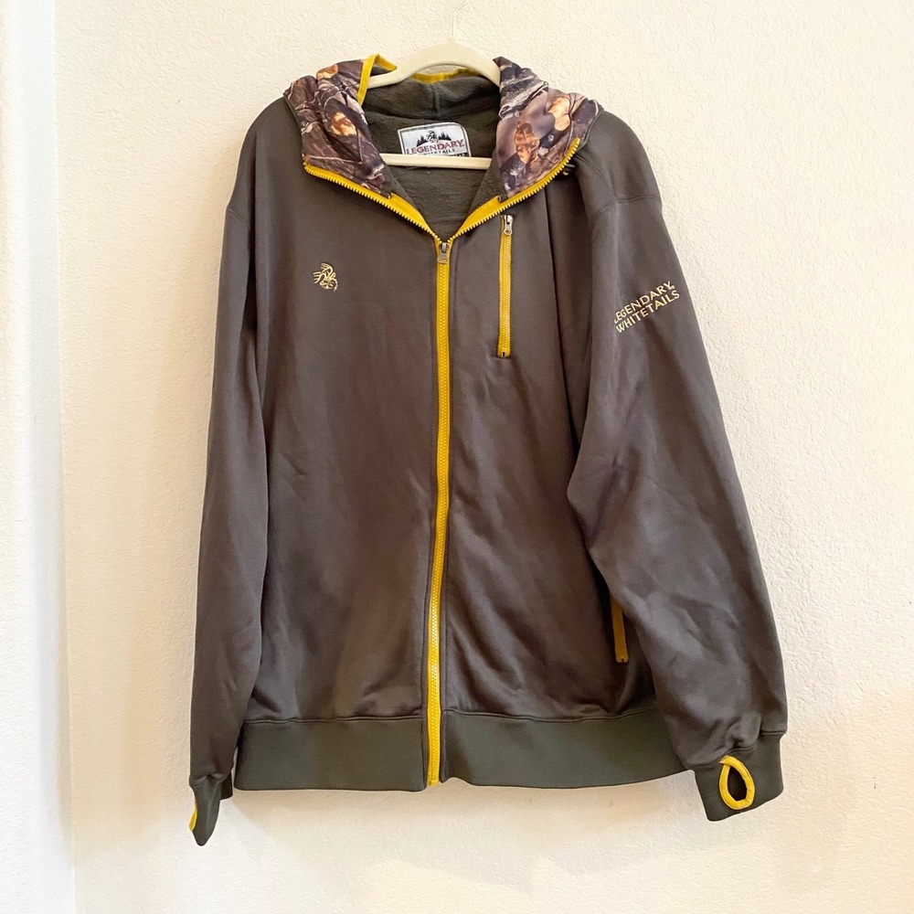 Legendary‎ Whitetails Men's Brown Full Zip Hoodie Original Deer Gear XL Camo